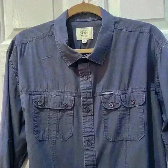 ECKO UNLTD Stonewashed Shirt Casual Military like styling. Size XL - Picture 3 of 6